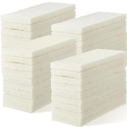 Image of 40 Pieces Non Scratch Scrubbing Pad Reusable Kitchen White Dish Scrubber Scouring Sponge Pads Multi Purpose for Kitchen Household Cleaning Supplies, 10 x 4 Inch