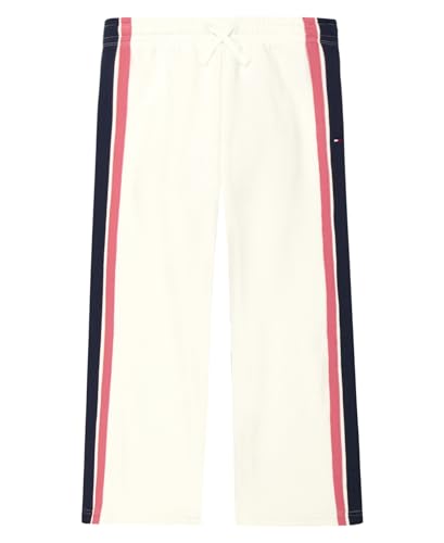 Image of Tommy Hilfiger Girls' Fleece Wide Leg Bottom Jogger Sweatpants with Drawstring & Functional Side Pockets