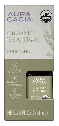 Aura Cacia Organic Tea Tree Essential Oil, 0.25 Fz
