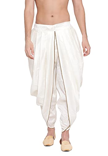 Samyuktha Silk Dhoti Mens Silk Blend Casual Style Dhoti-Comfort,Classic Design For Festivals & Ceremonies|Embroidered Machine Weave Versatile Dhoti|Ethnic Indian Wear For Men, Medium