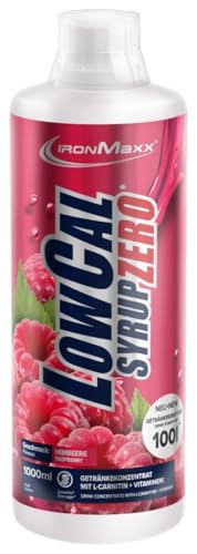 IronMaxx LowCal Syrup Zero - Himbeere 1000ml | zuckerfreies Getränkesirup 1:100 ergibt 100l Getränkemischung | Getränkekonzentrat mit 22mg L-Carnitin und 19mg Magnesium pro Portion