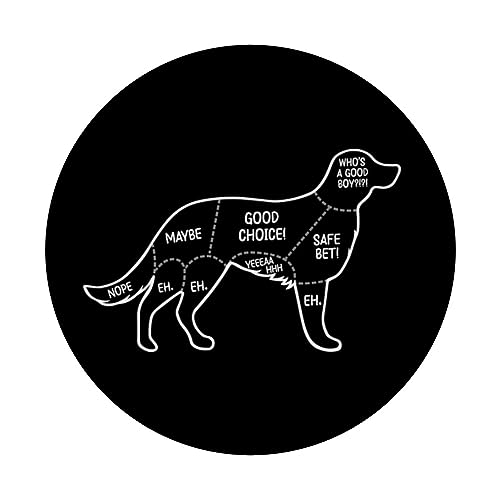 Dog Petting Chart Cute Funny Animal Lover Pet Owner PopSockets Swappable PopGrip, Black - Image 3