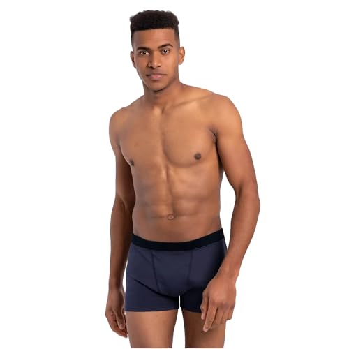 AYA | Men's Organic Pima Cotton Boxer Briefs | Navy Blue L