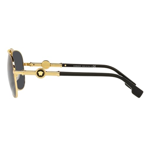Versace Unisex Sunglasses Gold Frame, Dark Grey Lenses, 59MM4