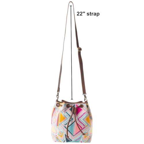 Myra Bag Drawstring Bucket Bag for Women - Bohemian Leather Crossbody Shoulder Bag Purse4