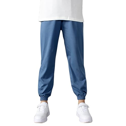 QZH.DUAO Boys Girls Cotton Ultra-Thin Sweatpants, 4-12 Years
