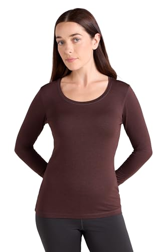 Mountain Warehouse Keep The Heat Isotherm Womens Round Neck Top - Lightweight Ladies Baselayer, Breathable Underlayer - Best for Skiing, Snowboarding Brown (Keep The Heat) Women's Size 22