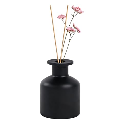 Botellas de vidrio difusor 5 onzas cilindricas negras miniatura 1
