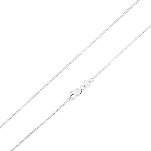 Ioka - REAL Solid 14K Gold 0.8mm Box Chain Necklace For Women with Lobster Clasp
