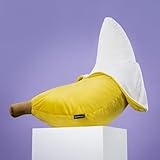 Phantoscope Fruit Shaped Pillows Series Banana Shaped Throw Pillow, Fun Home Decor of Fruit Themed Shaped Cushions, Fall Decorative Shaped Pillow for Couch Bed and Chair, Yellow, 21 x7 inches