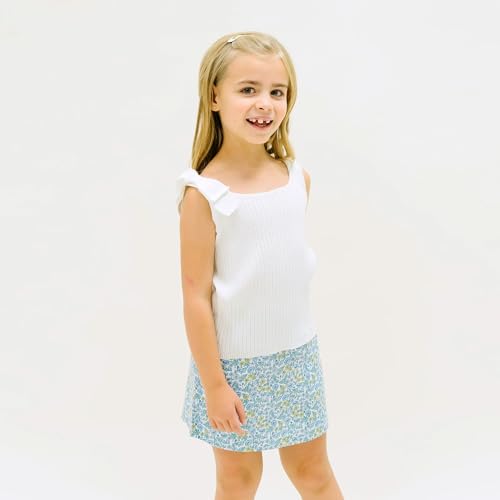 Hope & Henry Girls' Pointelle Sweater Tank with Bow Shoulders2