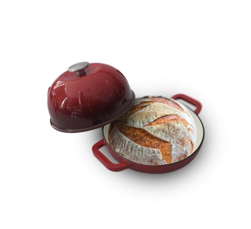 Cuisiland-Enameled-Cast-Iron-Round-Bread-Oven-with-10-inch-Diameter-5-Quart-Capacity-Handle-for-Cooking-Baking-Roasting-Stewing-and-Braising-Suitable-for-Stoves-Ovens-and-Grills