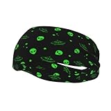 Galaxy Alien Sports Headbands Moisture Wicking Workout Headband Sweatband Headbands for Running Cycling Football Yoga Hairband for Men Women