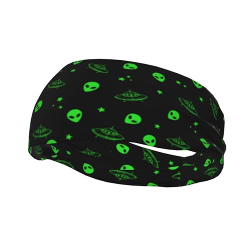 Galaxy Alien Sports Headbands Moisture Wicking Workout Headband Sweatband Headbands for Running Cycling Football Yoga Hairband for Men Women