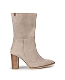  Popa - Botas con Tacón para Mujer - Claudia Serraje - Talla 41 - Hechas en España - Color Gris - Elaboradas en Serraje con Caña Media - Botas de Mujer para Invierno - Tacón de 9 cm