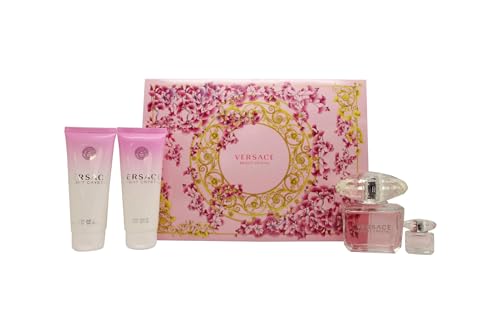 Versace Bright Crystal 4 Piece Gift Set: Eau De Toilette 90ml - Shower Gel 100ml - Body Lotion 100ml - Eau De Toilette 5ml