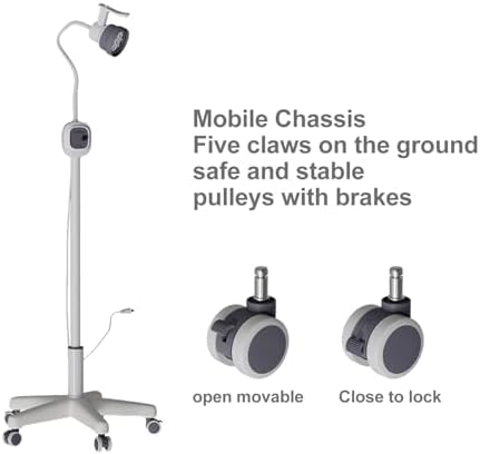 Upgraded Surgical Examination Lamp, 360° Rotating Mobile Floor Light for Medical Use, Ideal for Gynaecology, Outpatient, Stomatology, ENT - White Model