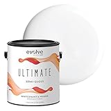 EVOLVE Ultimate Paint & Primer in White for Interior & Exterior House Paint, Semi-Gloss Sheen, 1-Gallon