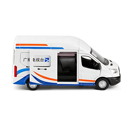 MHDTN Auto-Spielzeug-Kit Aus Metalldruckguss Für Ford Transit Van Cargo MPV 1:35 Zinklegierung Simulation Automodell Mit Sound Und Licht Für Erwachsenes Geschenk Wunderbares Geschenk (Farbe : Weiß) Cover