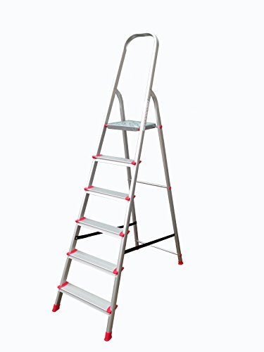 Preisvergleich Produktbild Leiter Aluleiter Trittleiter Haushaltsleiter Alu Malerleiter Stufenleiter 6 Stufen