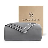 Cozy Bliss Cooling Comforter Queen Size Dual-Sided, Ultra-Soft Cooling Blankets for Hot Sleepers and Night Sweats, Breathable Lightweight Silky Smooth, Dark Grey