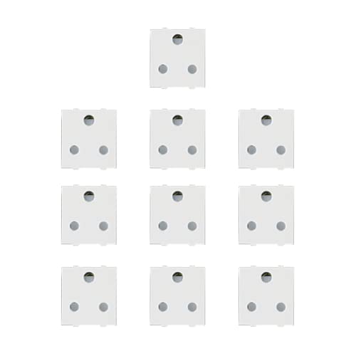 Image of Anchor 6A, 3Pin Round Socket (With Shutter), White, Pack of 10