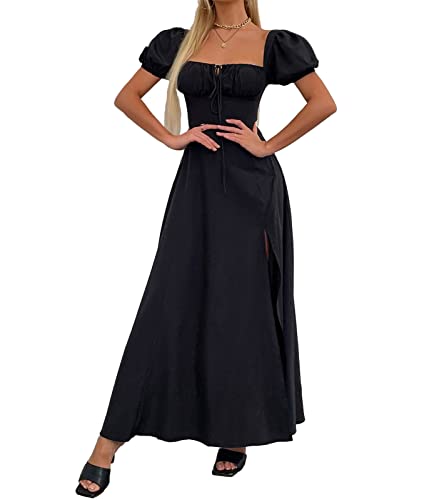 Image of KUTUMAI Women Summer Puff Sleeve Off Shoulder Floral Flowy Long Maxi Dress