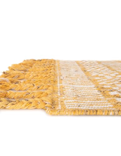 Tapete Eco Bohemio Lavable 8x10 Amarillo Mostaza miniatura 7