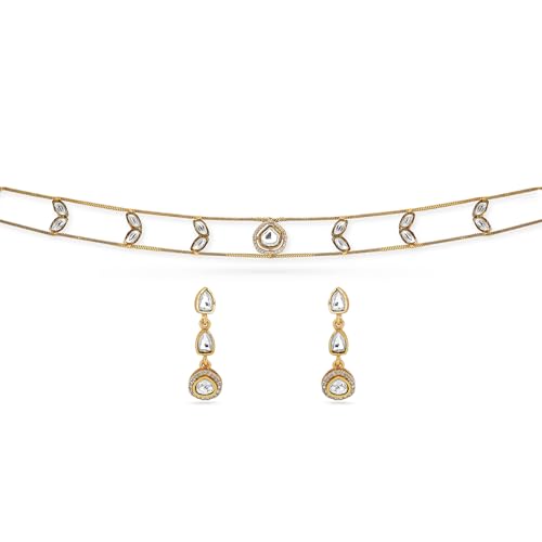 Image of Rubans Choker Necklace Set Kundan Traditional Stylish Jewellery Gift for Women & Girls