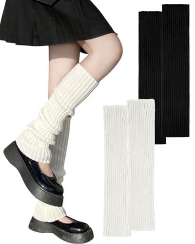 MOPZIJA 2 paia scaldamuscoli donna,di scaldamuscoli lavorati a maglia per donne e ragazze, scaldamuscoli invernali per stivali, caldi scaldamuscoli da donna, alla moda, scaldamuscoli,leg warmers