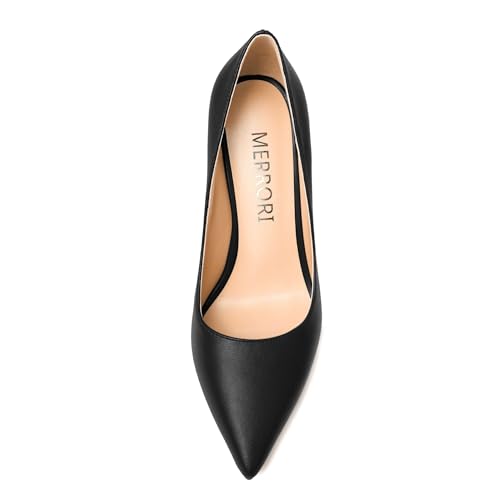 NUMALEO Womens Slip On Solid Pointed Toe Sexy Matte Night Club Block High Heel Pumps Shoes 4 Inch3