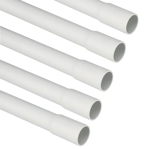 10 metri tubo rigido, 5 barre da 2mt, bicchierato, diametro esterno ⌀16 mm, tecnopolimero ad alta resistenza, classificazione leggera 2221, grigio, canalina esterna impianto elettrico, cavi elettrici