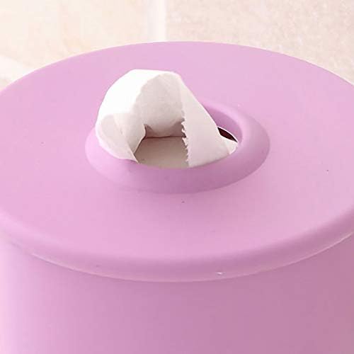 Brussels08 Cylindrical Round Plastic Tissue Box Toilet Paper Holder Case Tissue Roll Dispenser Storage Case for Home Car Bathroom Blue