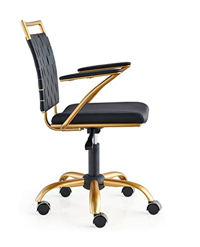 Carocc Black Gold Office Chair Gold Home Office Desk Chair Black And Gold Desk Chair Office Chair In Black And Gold Modern Home Office Chair Gold With Lumbar Support,3013 (Gold Black) #TOP6