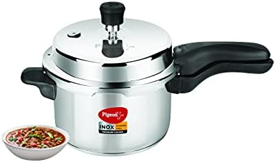 Pigeon 3 Qt Small Pressure Cooker, Stainless Steel, Olla de Presion Acero Inoxidable, Pequeña, Stovetop & Induction Compatible, Instant Cooking, Pressure Pot for Cooking, Indian Pressure Cooker 3 Lt