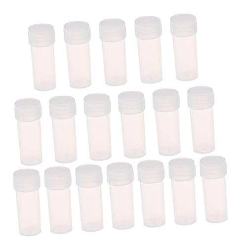 FRCOLOR Bouteilles En Plastique Transparentes 50 Pièces 5 Ml Avec Bouchons Étanches Lot De Flacons Rechargeables Pour Pharmacie Laboratoire Stockage Remède Outils Pratiques