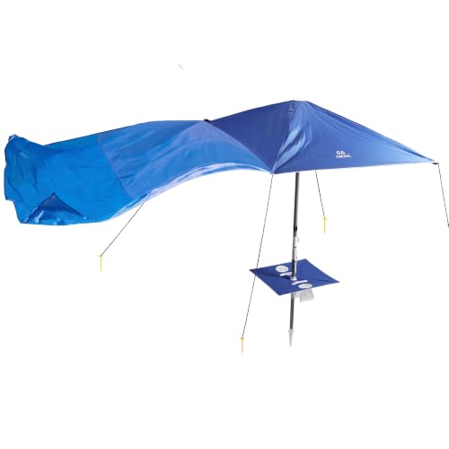 Nice C 120SF Driven by Wind Umbrella, Wind Powered Beach Sun Shade Canopy | Light Weight, Shade Sail, Easy Setup, Blue
