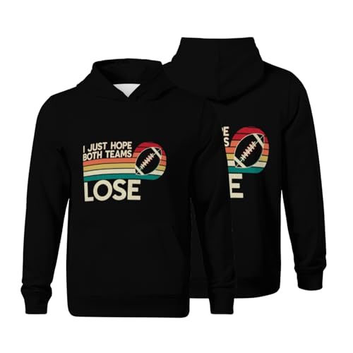 Kids I Just Hope Both Teams Lose Women Or Men Football Funny Boys Girls Lightweight Kangaroo Pocket Fleece Hoodies