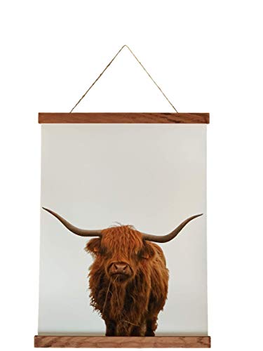 18x24 Magnet Poster Hanger, Oak Frame, 18.5" Length Allows Slight Overhang, Strong Embedded