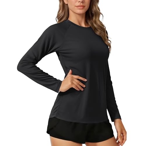 TACVASEN Women's Long Sleeve Sun Shirts UPF 50+ UV Protection Rash Guard Swim Shirts Quick Dry Workout Tops
