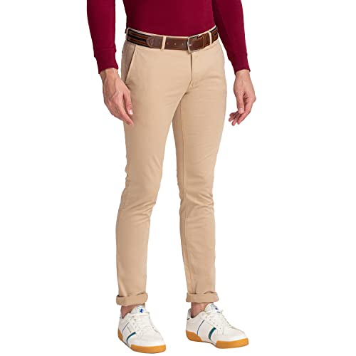 Image of Parx Men's Cotton Blend Rfd Pattern Low Rise Tapered Fit Flat Front Casual Trouser