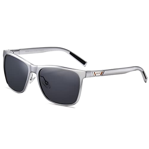 Image of DUCO Mens Sunglasses Polarized UV Protection Retro Rectangular Frame Sun Glasses for Driving Fishing 100% UV Blocking 3029H