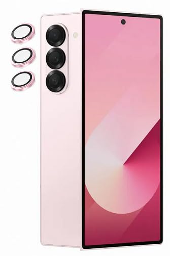 Image of SafeCase [3Pack- Pink] Camera Lens Protector for Samsung Galaxy Z Fold 6 5G Tempered Glass Metal Camera Rings, Ultra HD, 9H Hardness, Anti-Scratch, Case Friendly