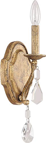 Capital Lighting 1616Ag-Cr Blakely K9 Crystal Wall Sconce, 1-Light 60 Watt, 16" H X 5" W, Antique Gold #TOP6
