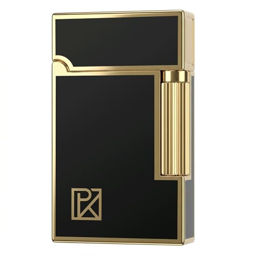 Soft Flame Black Gold Flint Wheel Butane Refillable Gas Metal Lighter