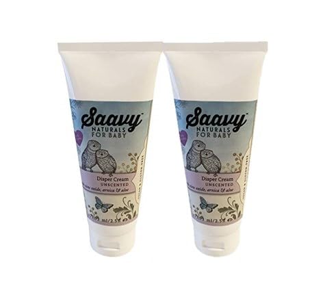 2 PACK-Saavy Naturals Baby Diaper Cream | Organic Diaper Rash Ointment for Infant with Zinc Oxide, Arnica &amp; Aloe | Baby Shower Gifts | 2.5oz Unscented