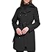 Calvin Klein Women's Double Breasted Belted Rain Jacket With Removable Hood, New Black, Medium
