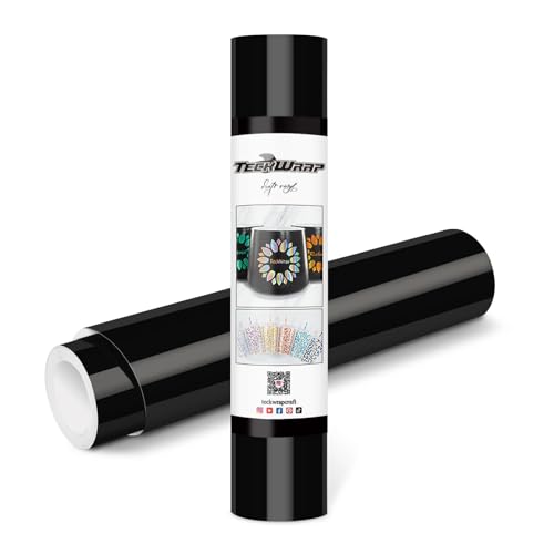 TECKWRAP Permanent Adhesive Vinyl 12" x 10ft, Glossy Black