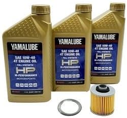Yamaha Yamalube Grizzly 600 (1998-2001) High Performance Oil (3 Quarts) and Filter Change Kit, #4X7-13440-90-00 and #LUB-10W40-FS-12
