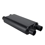 TECTRUC 2.5in Muffler Chamber 80Series 2.5' Universal Mufflers,Performance Race Exhaust Muffler 2.5 in,Aggressive Sound,Black(2.5' dual in/2.5' dual out/overall 23')